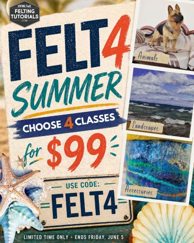 Living Felt felting tutorials coupon codes